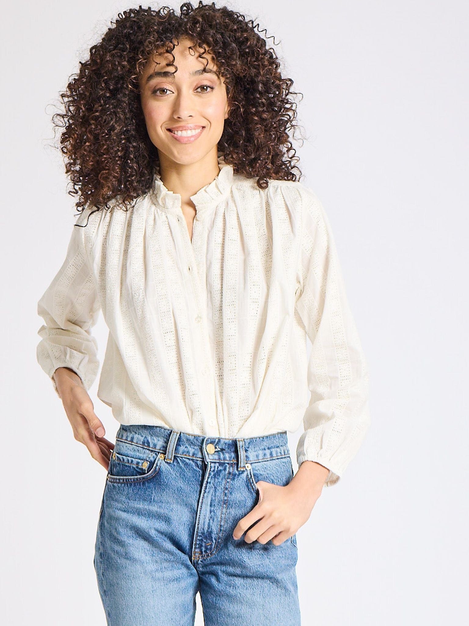 MILLE Clothing Francesca Top in Ivory Eyelet