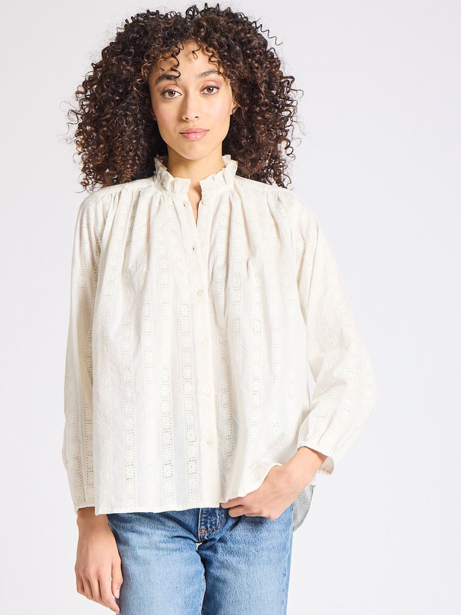 MILLE Clothing Francesca Top in Ivory Eyelet