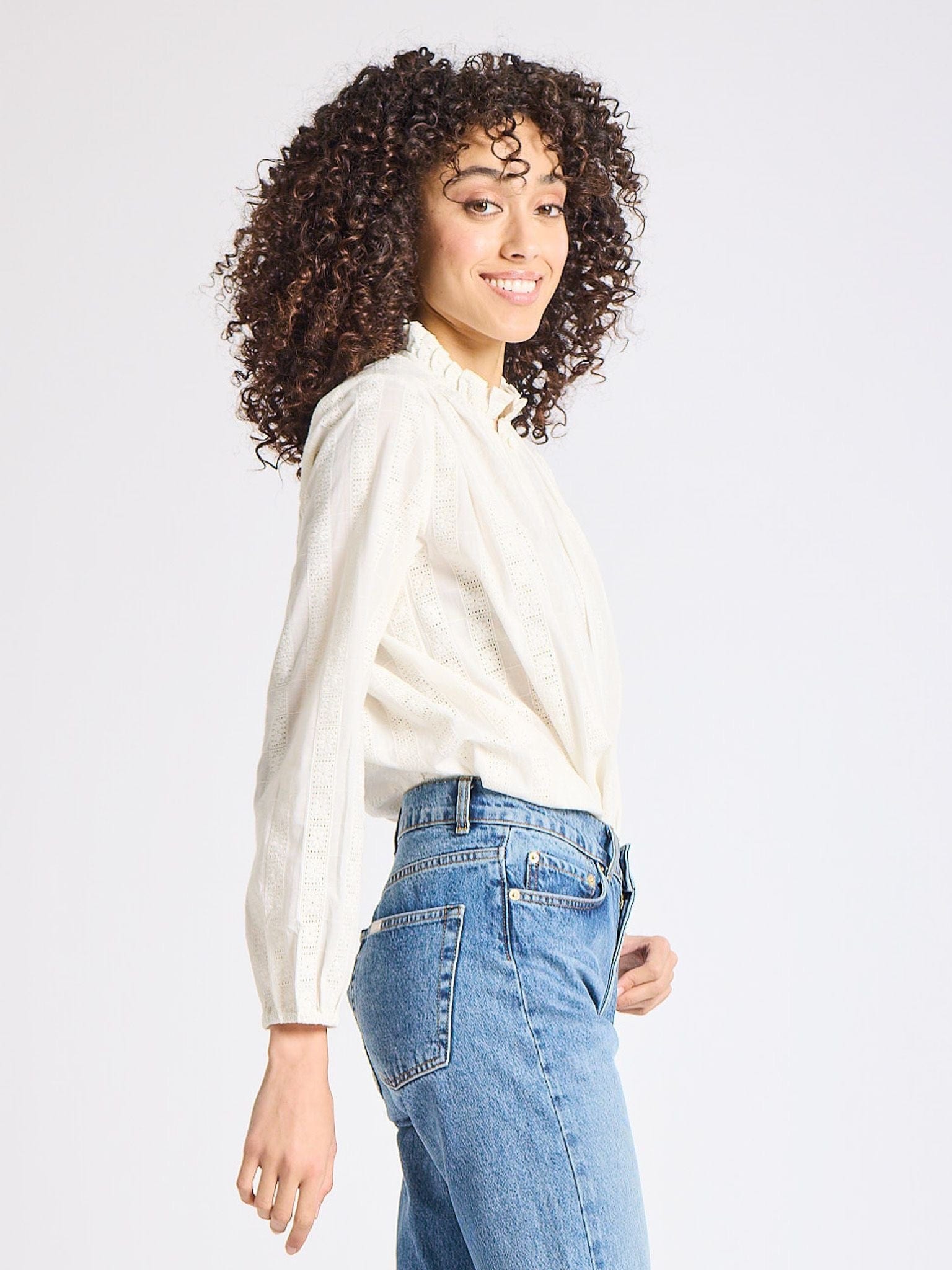 MILLE Clothing Francesca Top in Ivory Eyelet