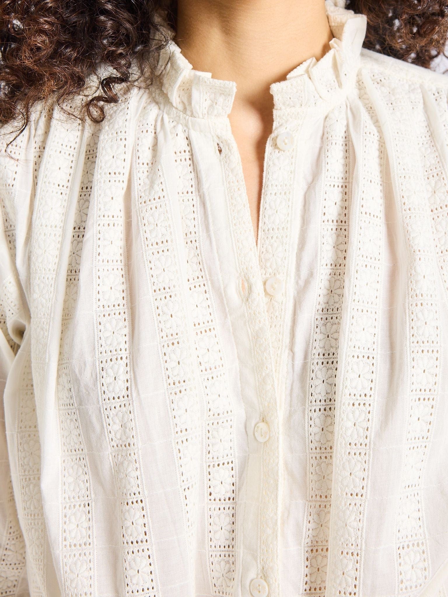 MILLE Clothing Francesca Top in Ivory Eyelet