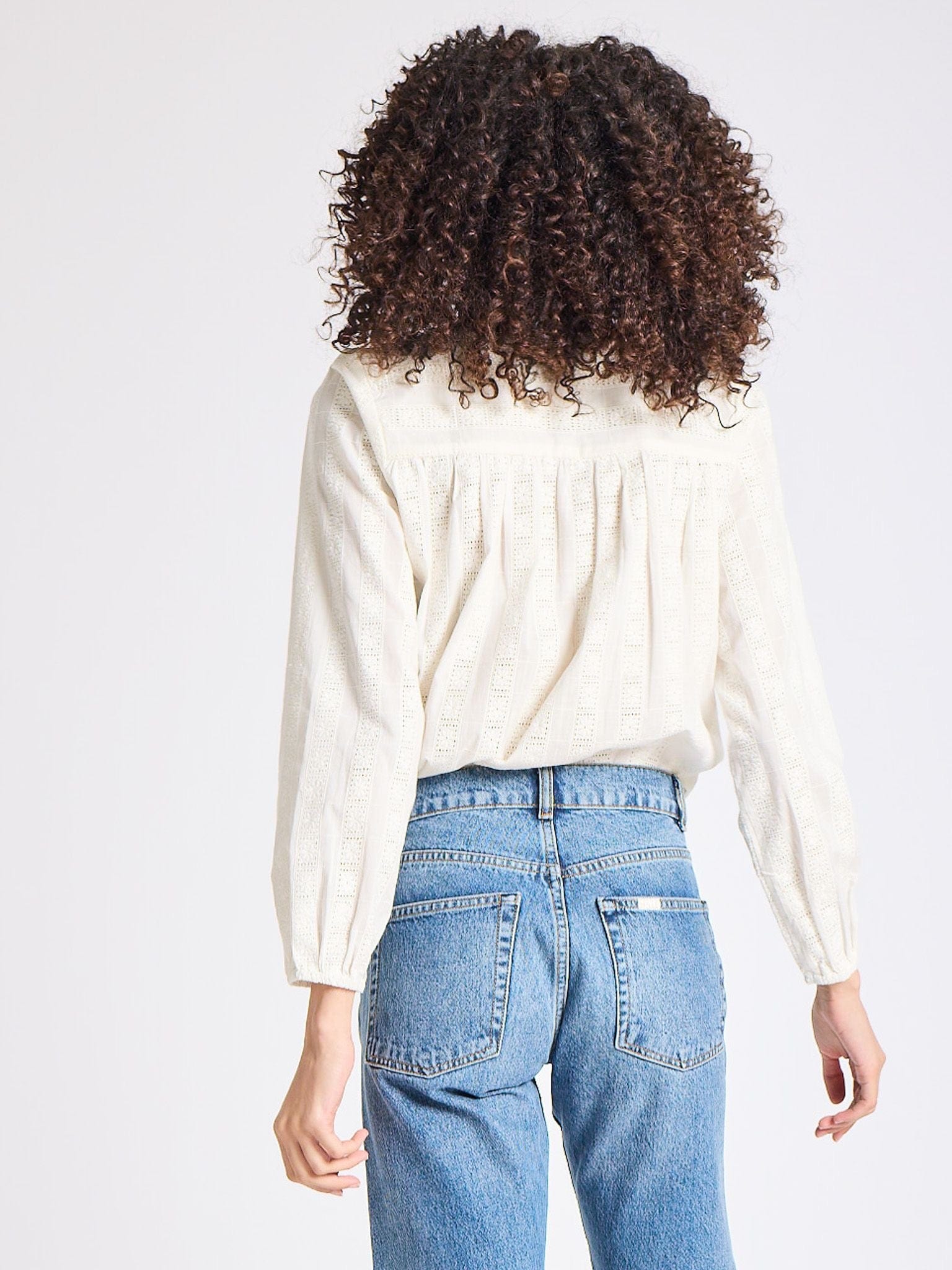 MILLE Clothing Francesca Top in Ivory Eyelet