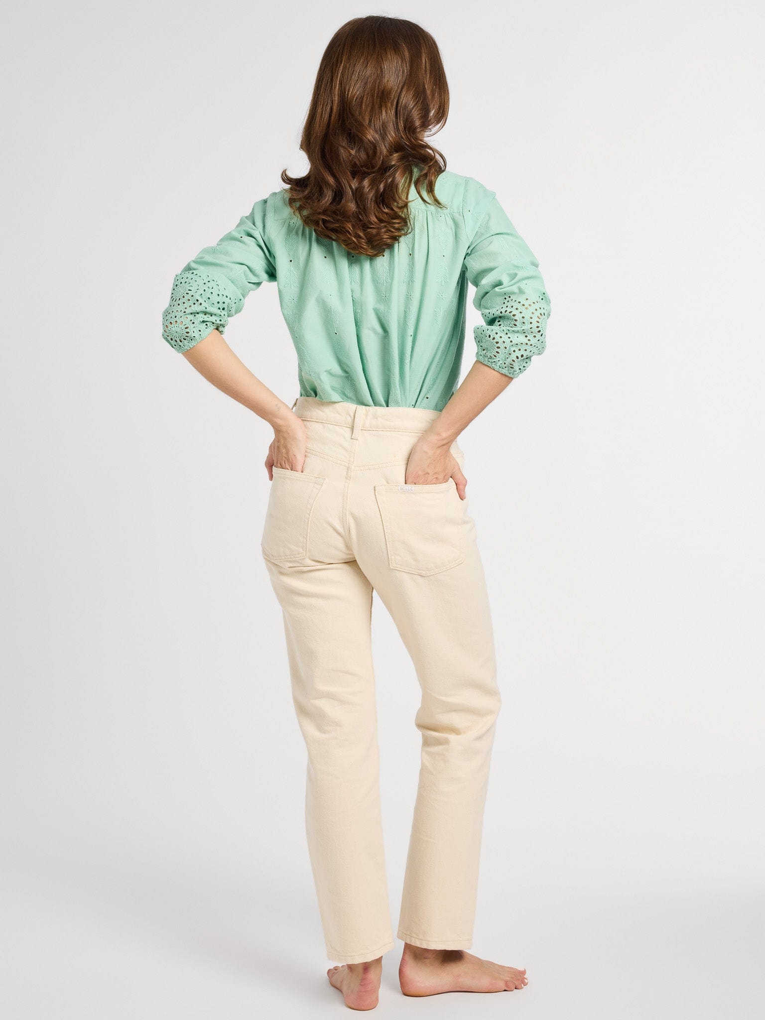 MILLE Clothing Francesca Top in Pistachio Eyelet