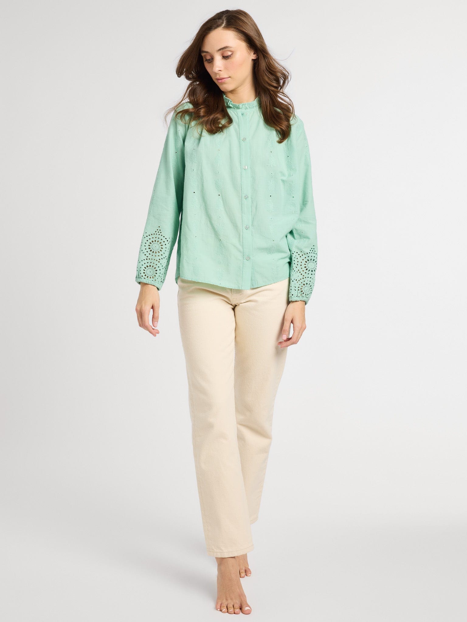 MILLE Clothing Francesca Top in Pistachio Eyelet