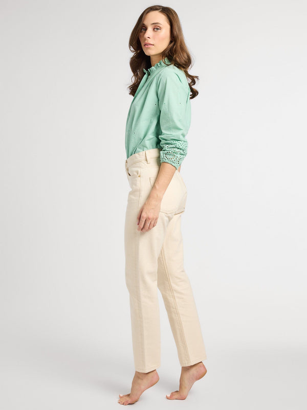Francesca Top in Pistachio Eyelet — view 3