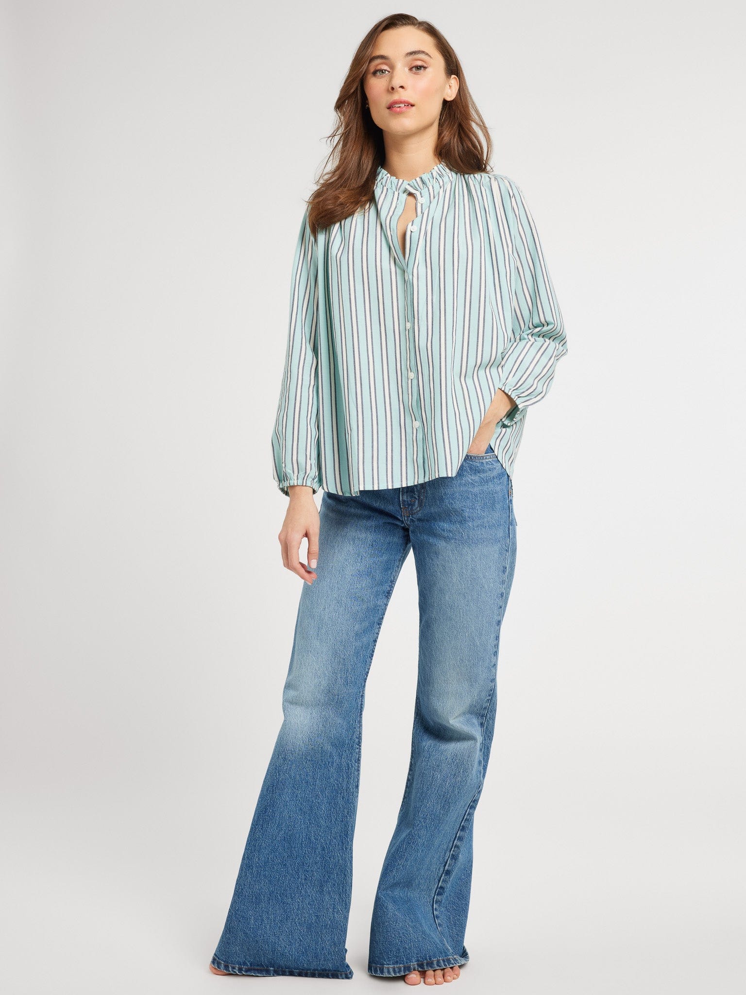 MILLE Clothing Francesca Top in Seaglass Stripe