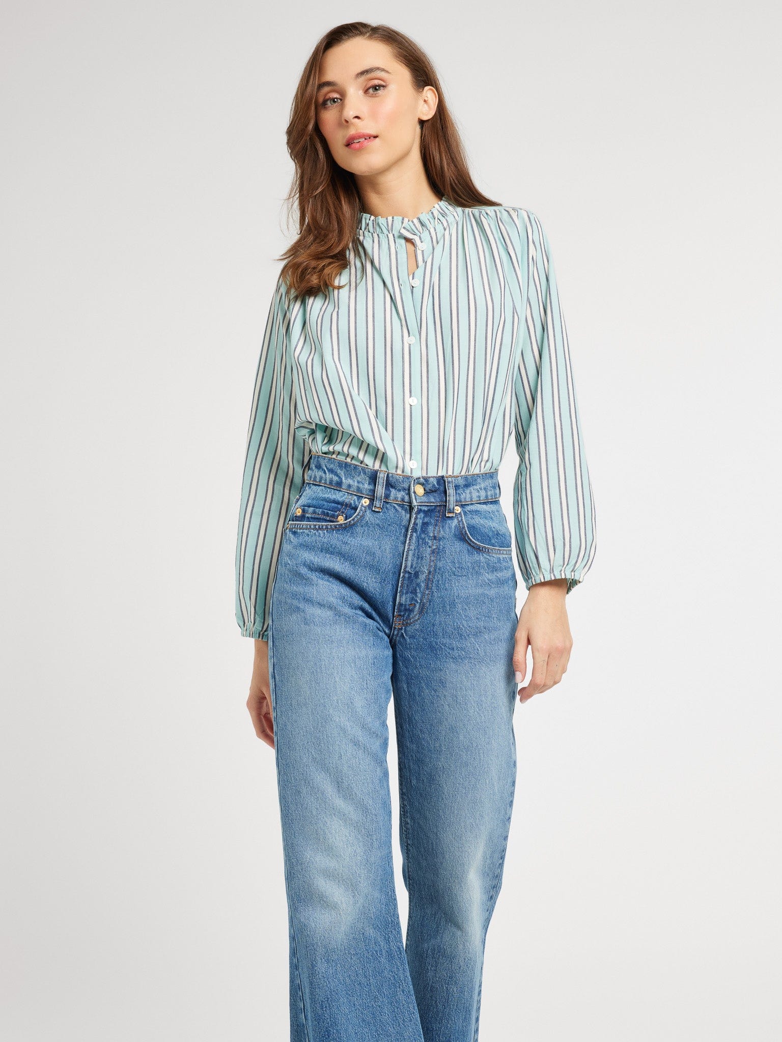 MILLE Clothing Francesca Top in Seaglass Stripe