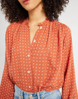 MILLE Clothing Francesca Top in Terracotta Dot