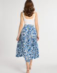 MILLE Clothing Françoise Skirt in Blue Hibiscus