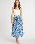 MILLE Clothing Françoise Skirt in Blue Hibiscus