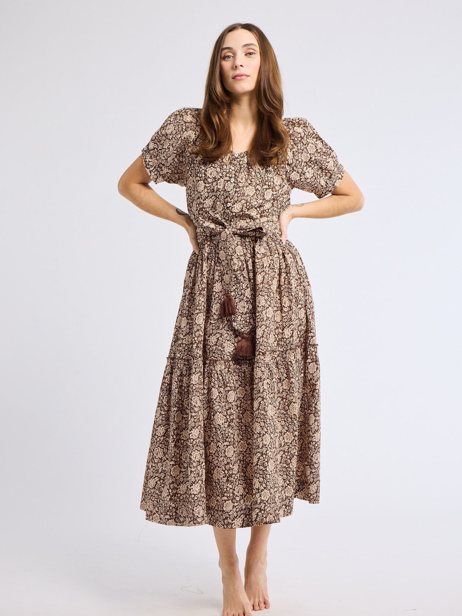 MILLE Clothing Françoise Skirt in Cocoa Floral