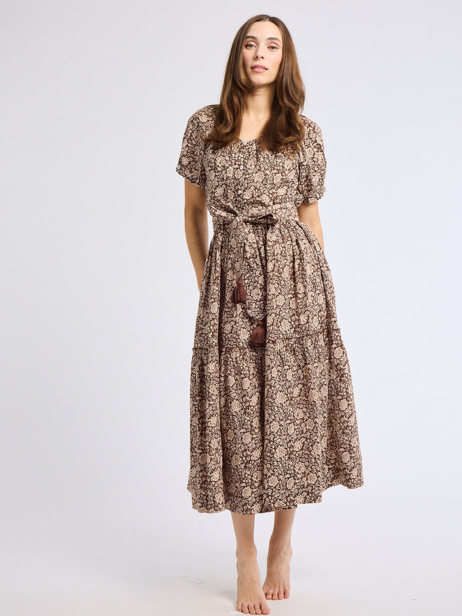 MILLE Clothing Françoise Skirt in Cocoa Floral