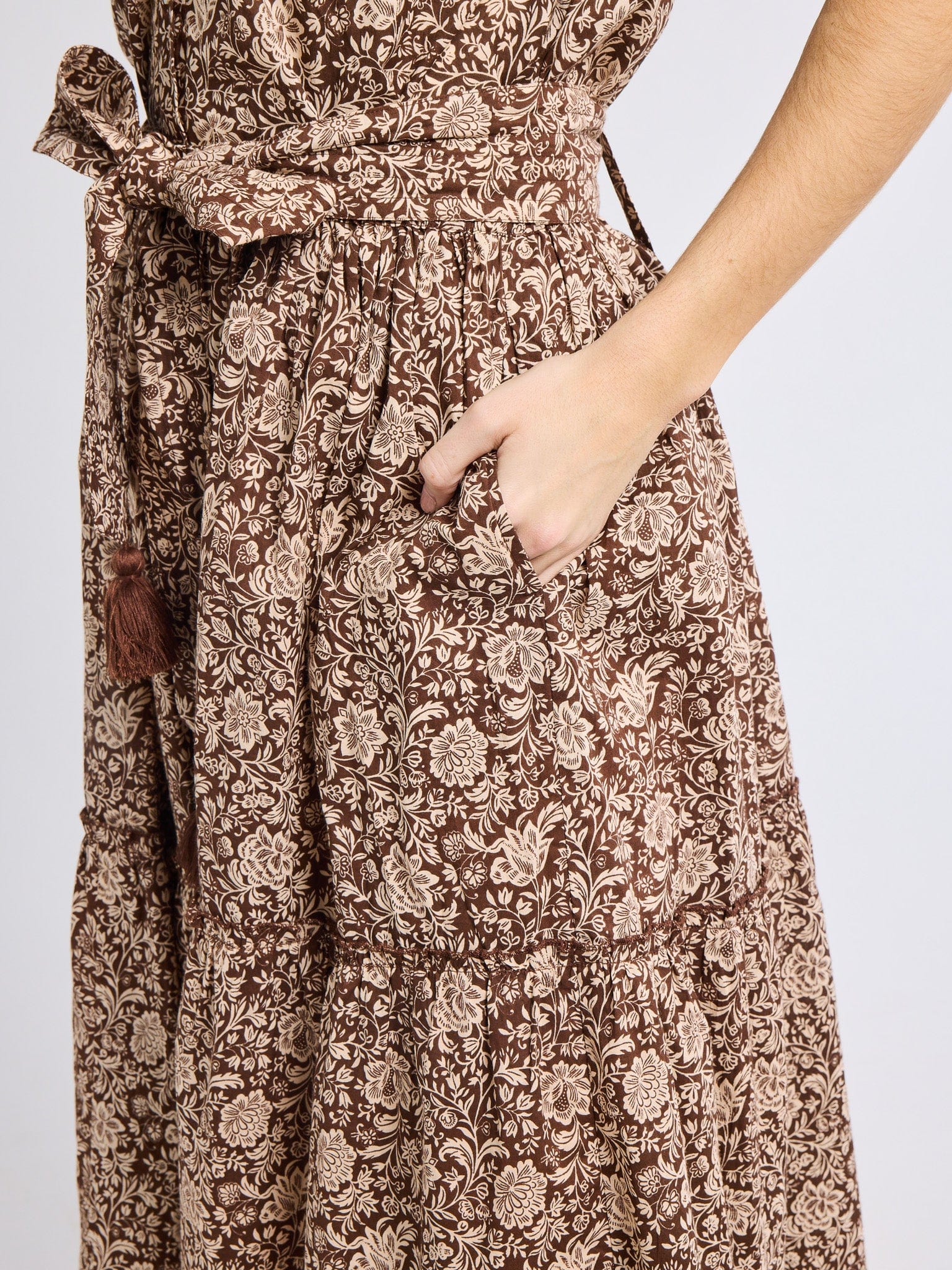MILLE Clothing Françoise Skirt in Cocoa Floral