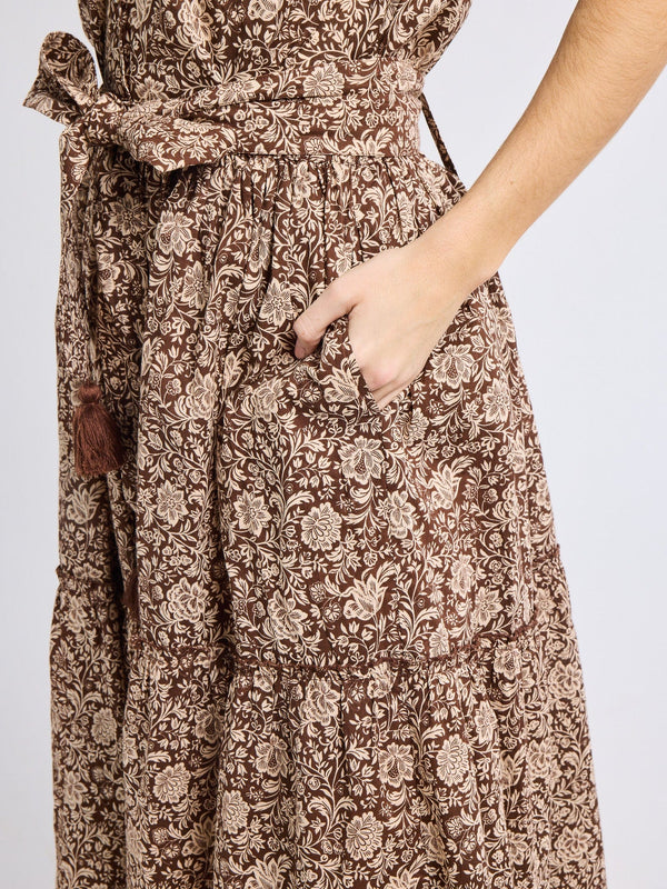 Françoise Skirt in Cocoa Floral — view 4