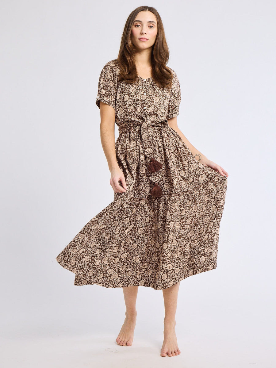 Françoise Skirt in Cocoa Floral