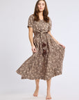 MILLE Clothing Françoise Skirt in Cocoa Floral