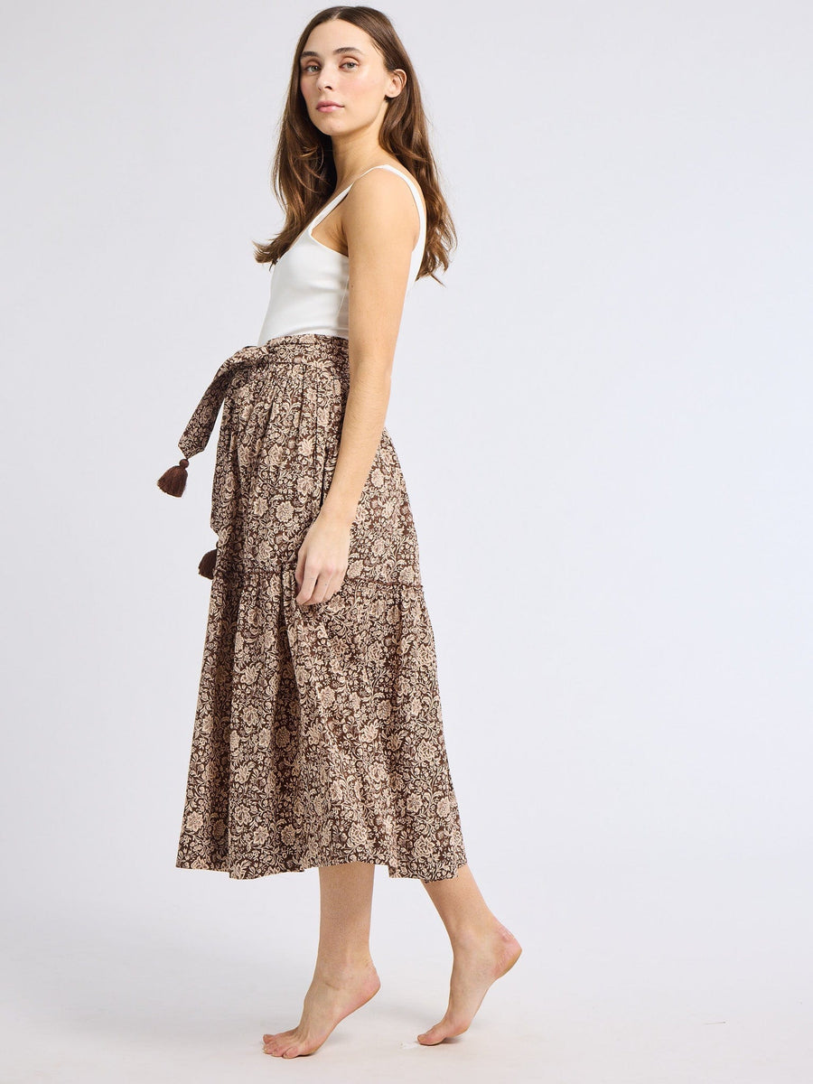 Françoise Skirt in Cocoa Floral — alternate view
