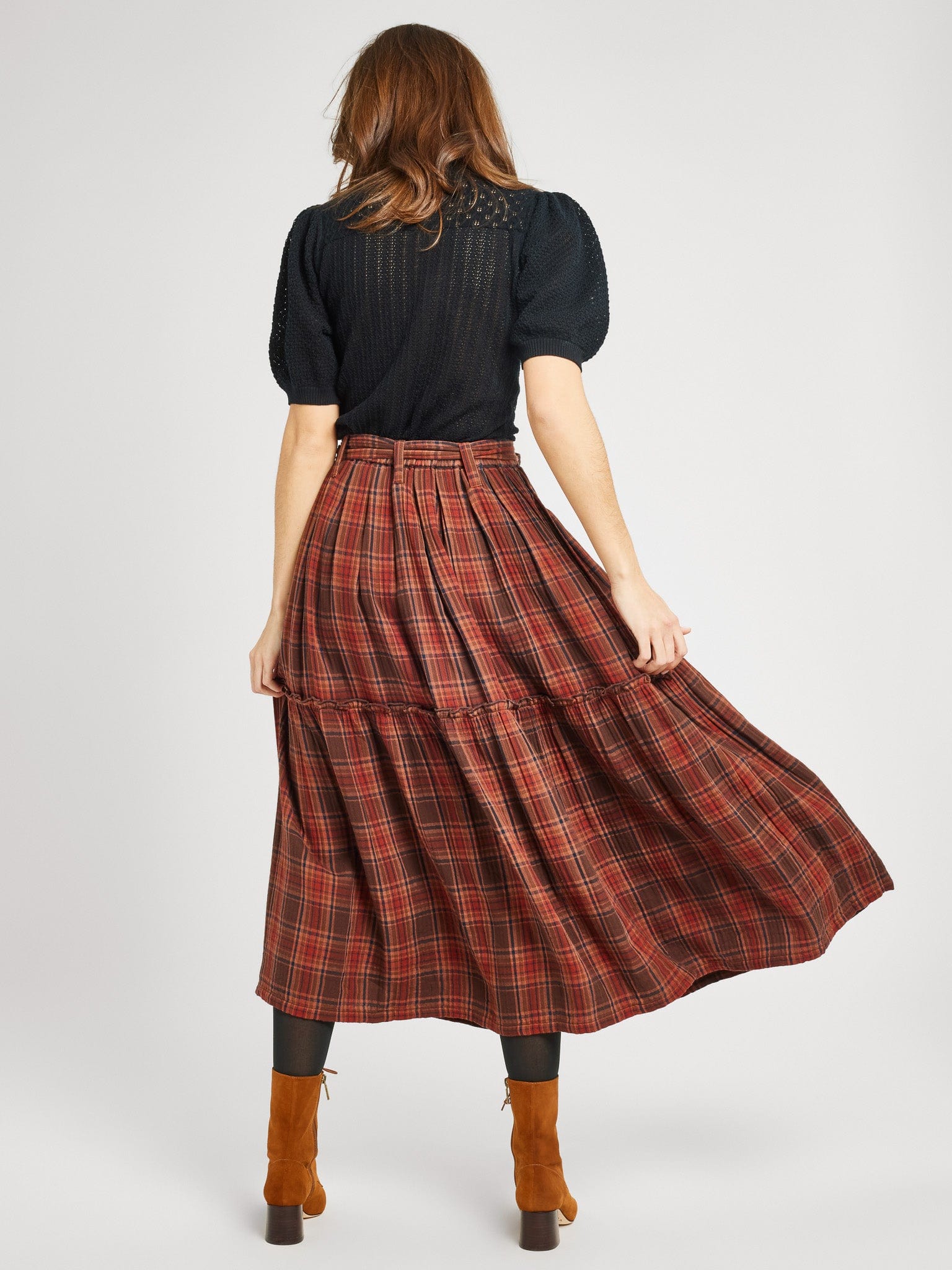 MILLE Clothing Françoise Skirt in Fireside Plaid