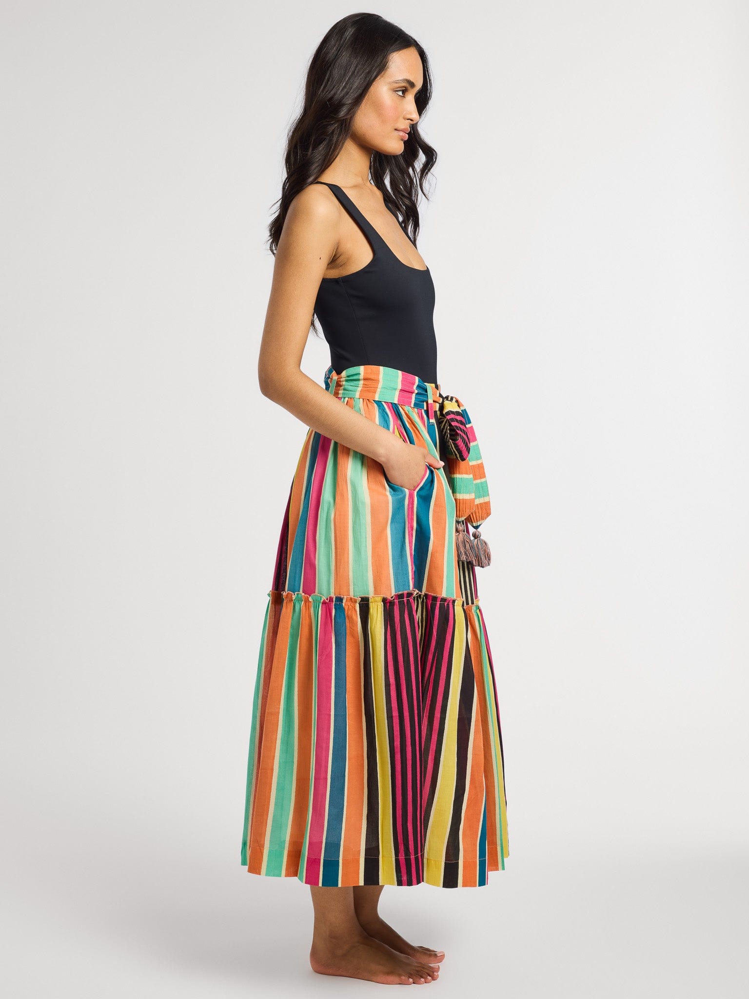 MILLE Clothing Françoise Skirt in Ibiza Stripe