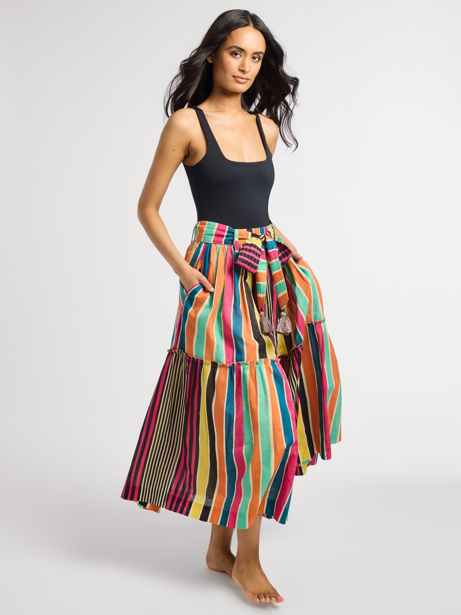 MILLE Clothing Françoise Skirt in Ibiza Stripe