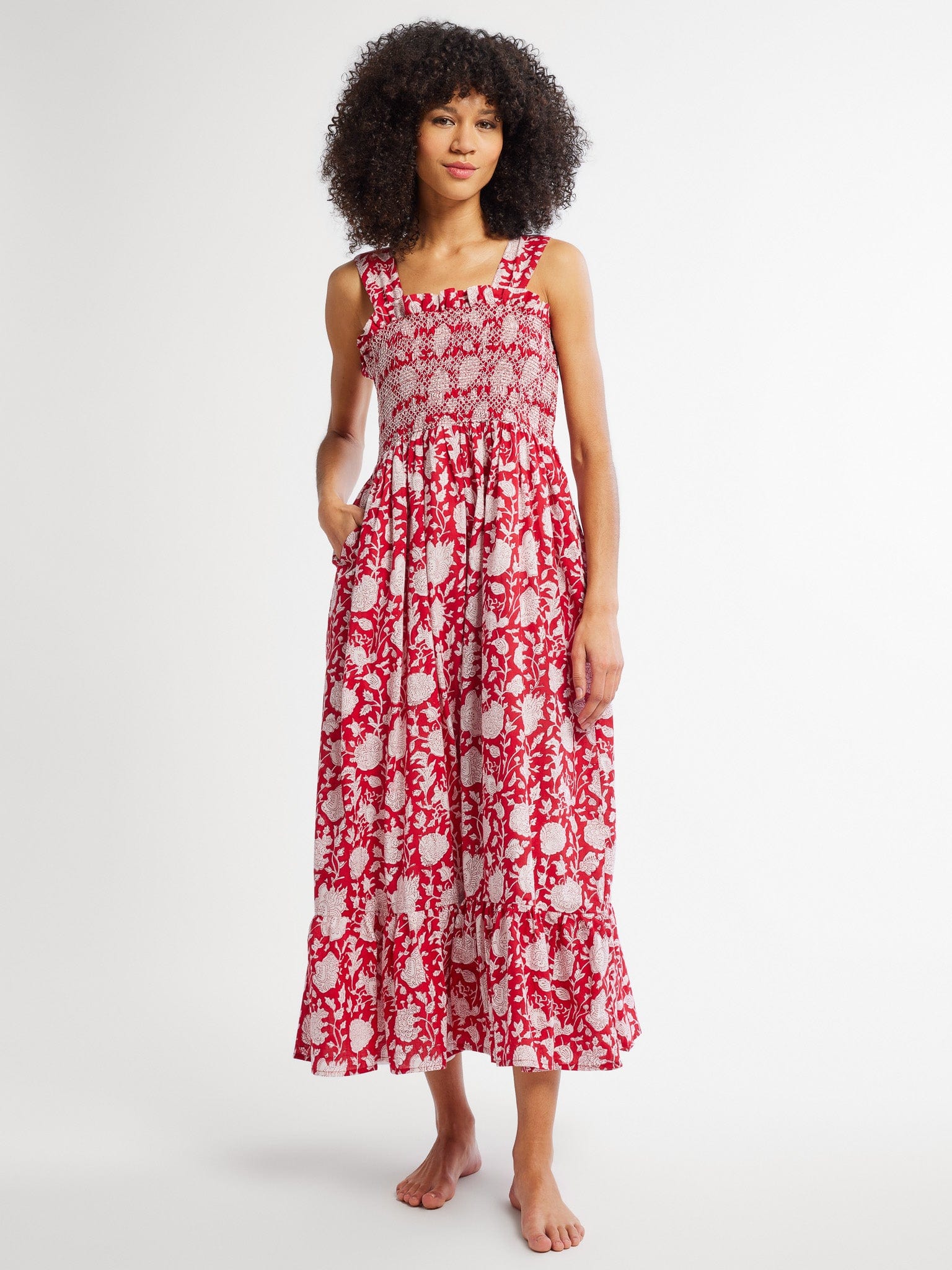 MILLE Clothing Garden Dress in Red Zinnia
