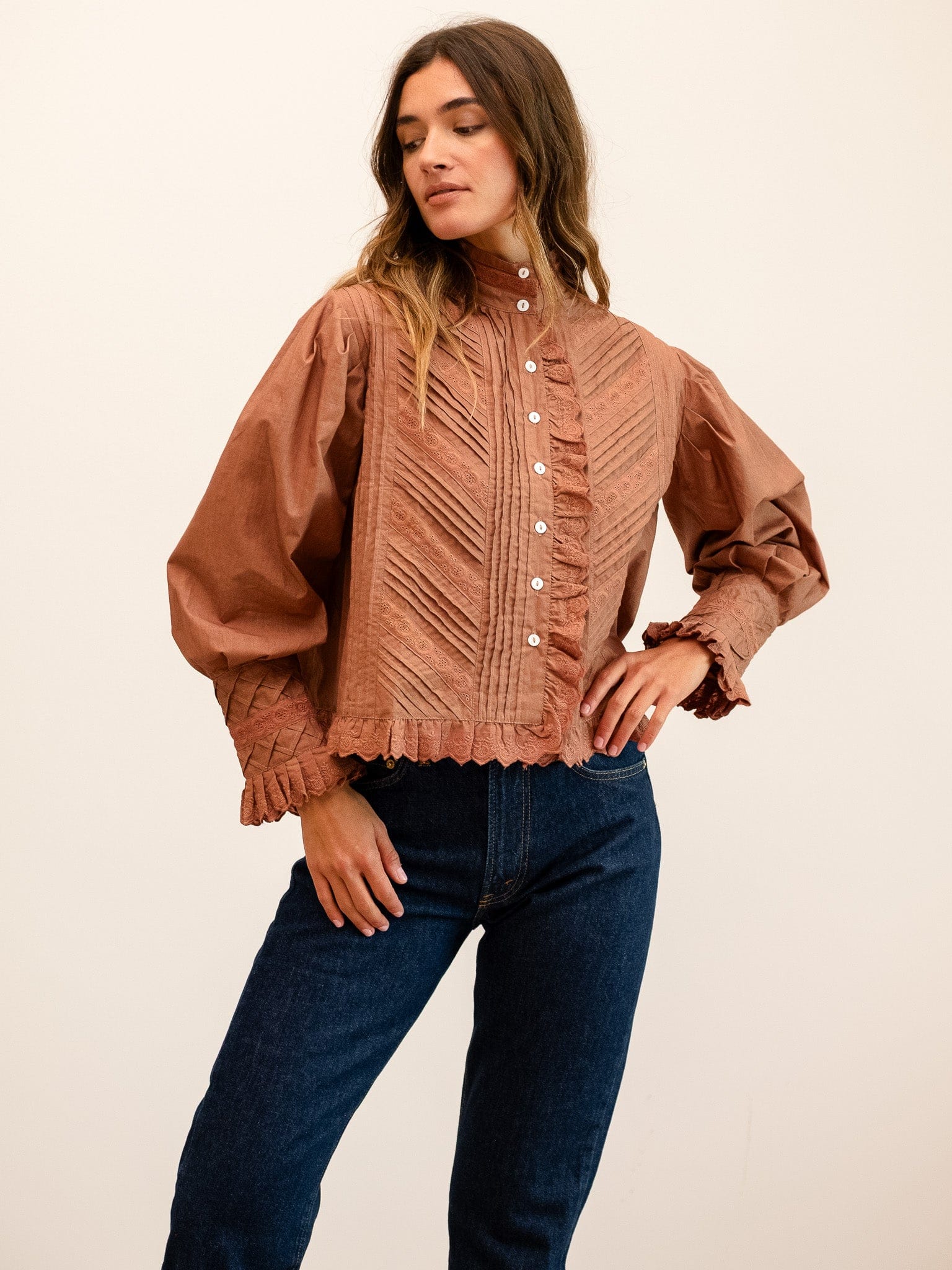 MILLE Clothing Georgina Top in Mousse