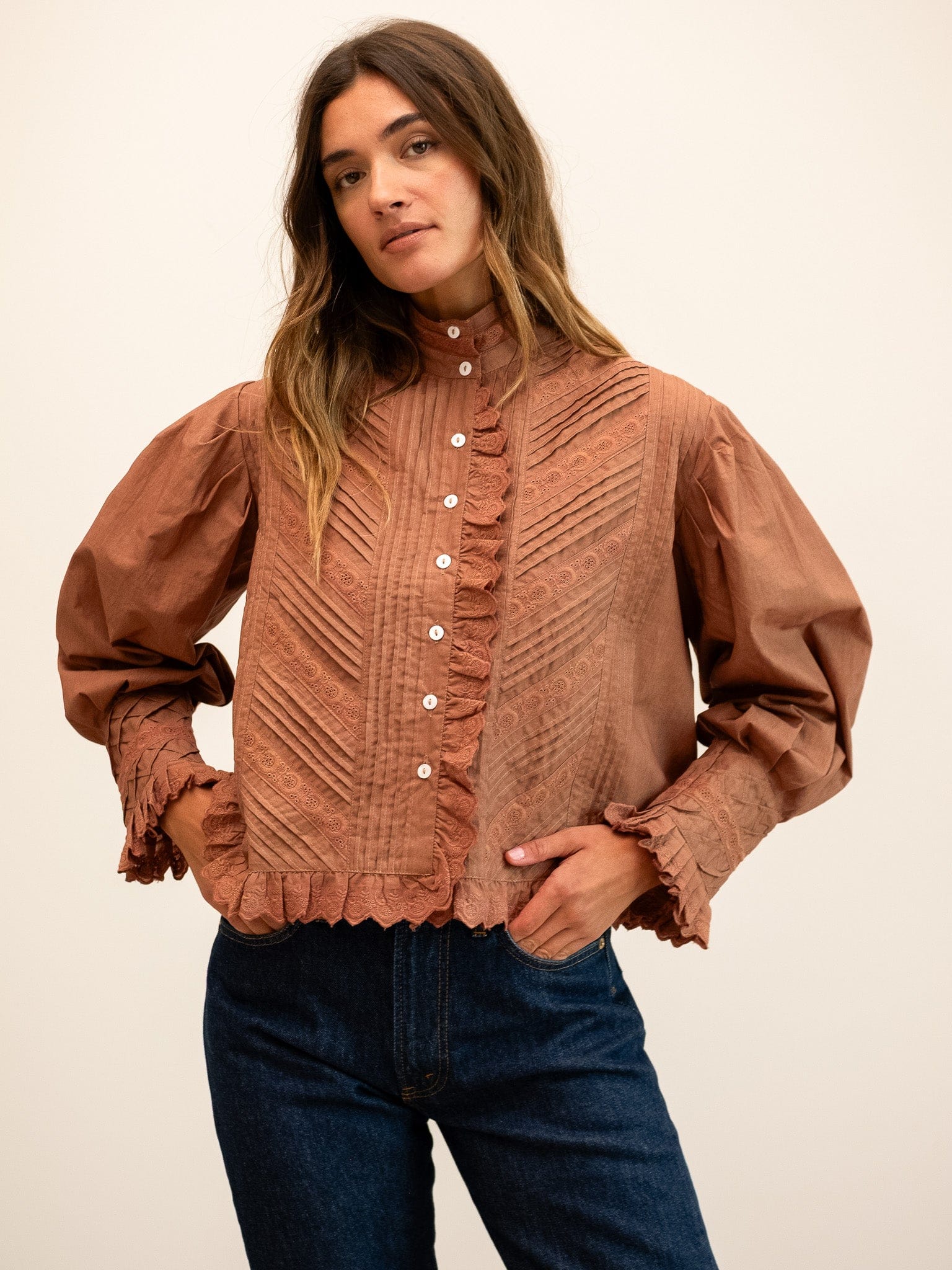 MILLE Clothing Georgina Top in Mousse