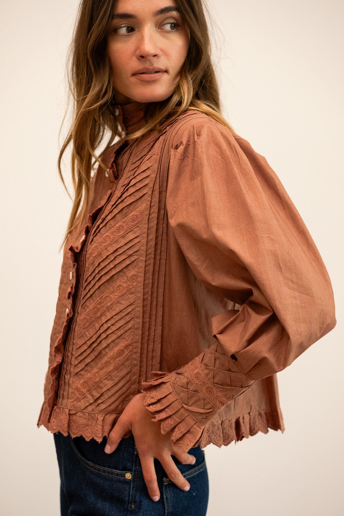 MILLE Clothing Georgina Top in Mousse