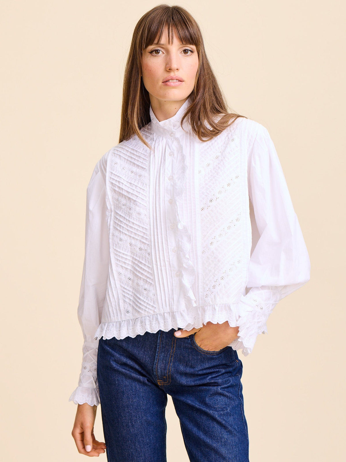 Georgina Top in White — The cut