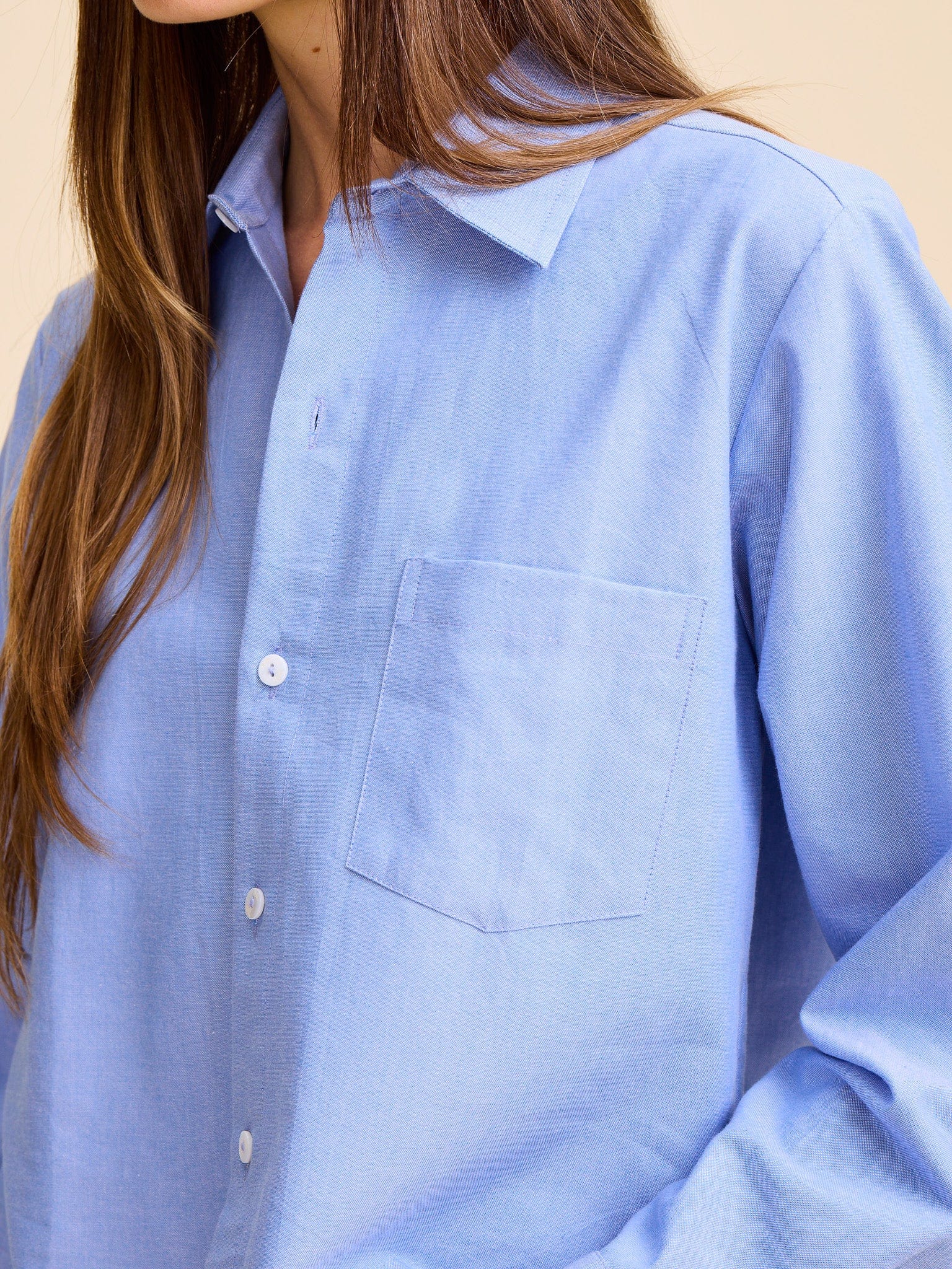 MILLE Clothing Gia Top in Blue Oxford