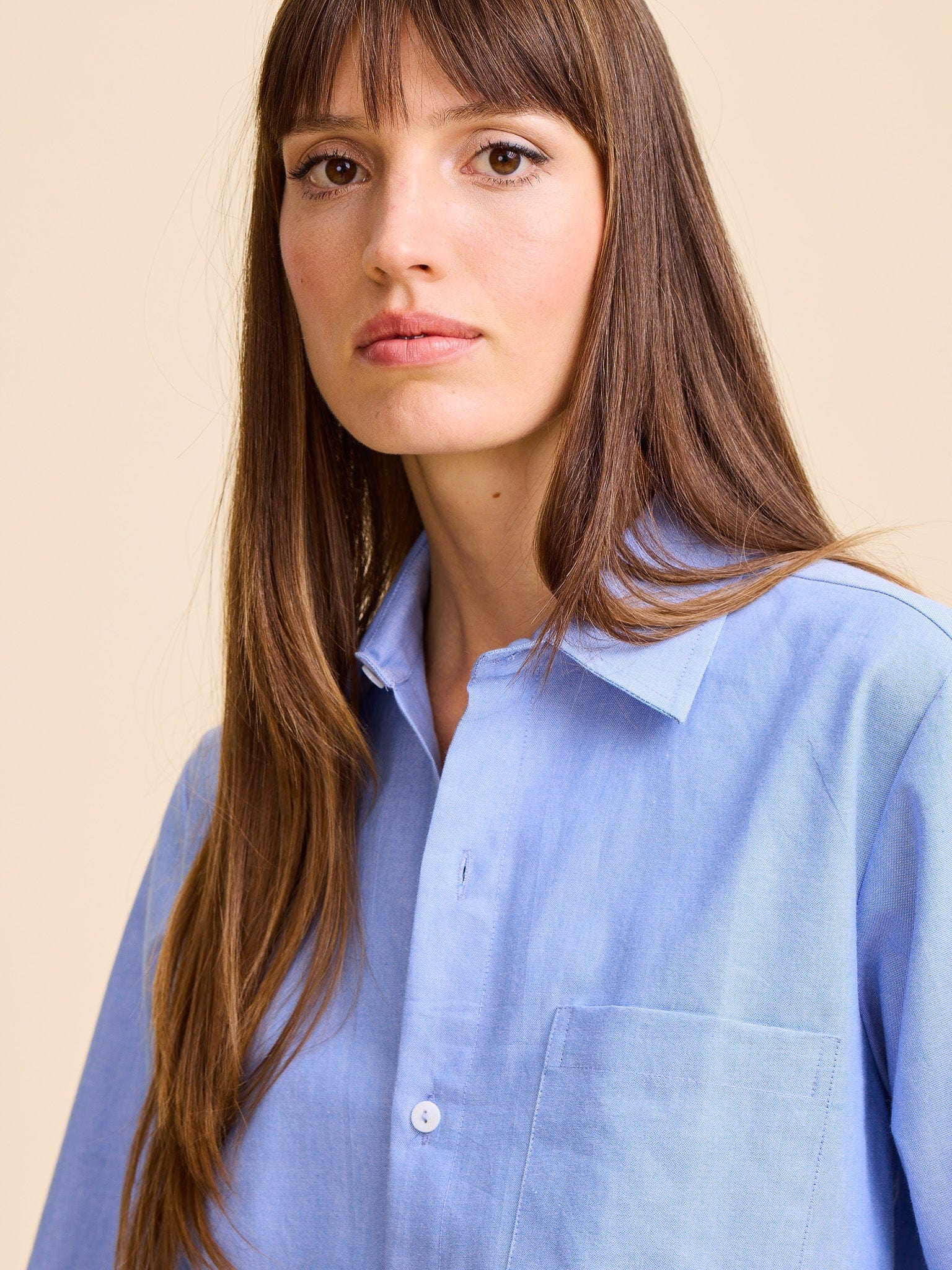 MILLE Clothing Gia Top in Blue Oxford