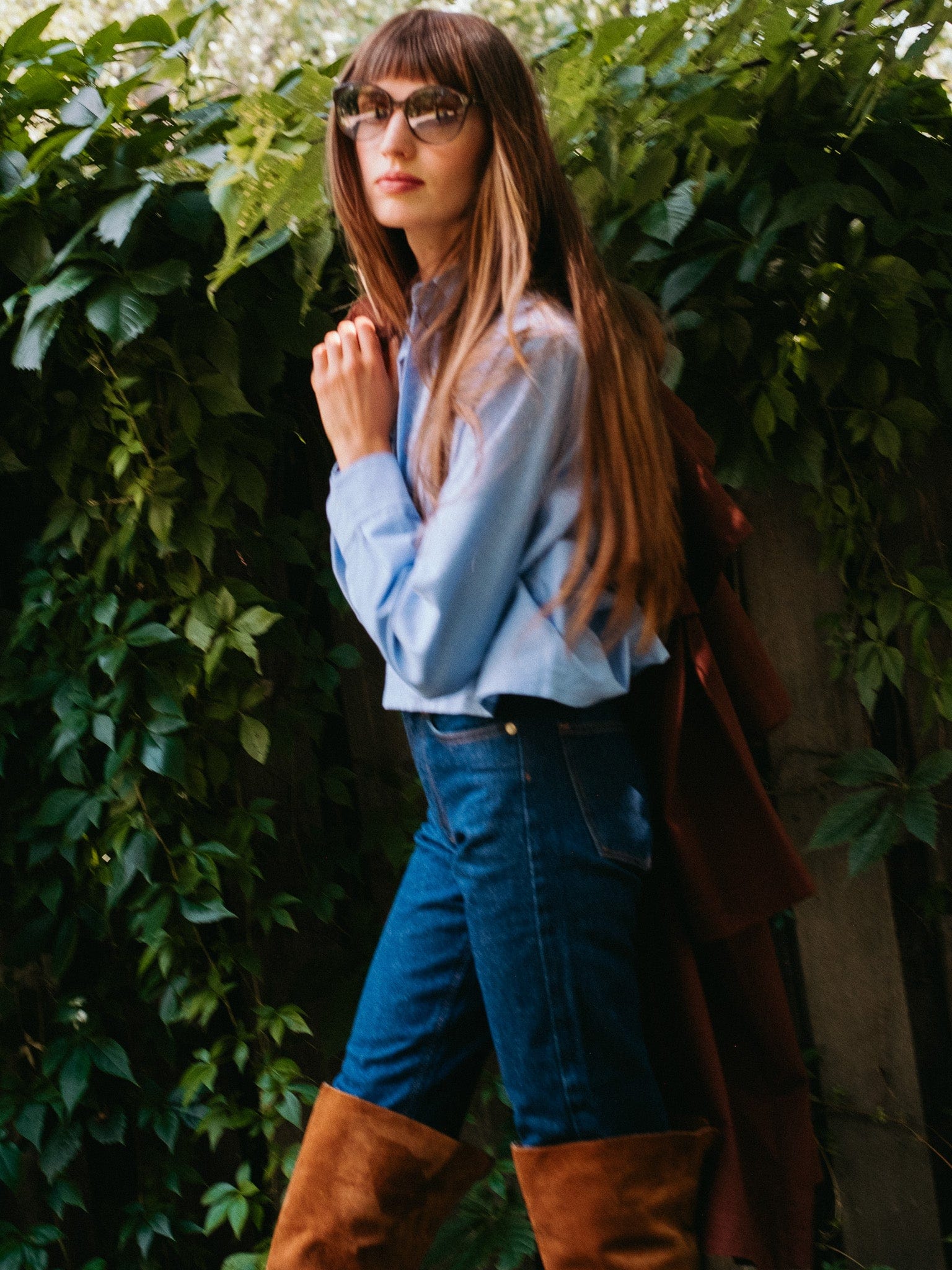 MILLE Clothing Gia Top in Blue Oxford