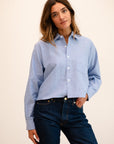 MILLE Clothing Gia Top in Blue Oxford