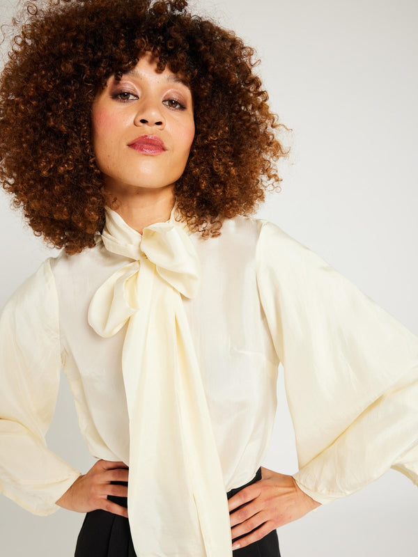 Gigi Top in Ivory Silk — view 3