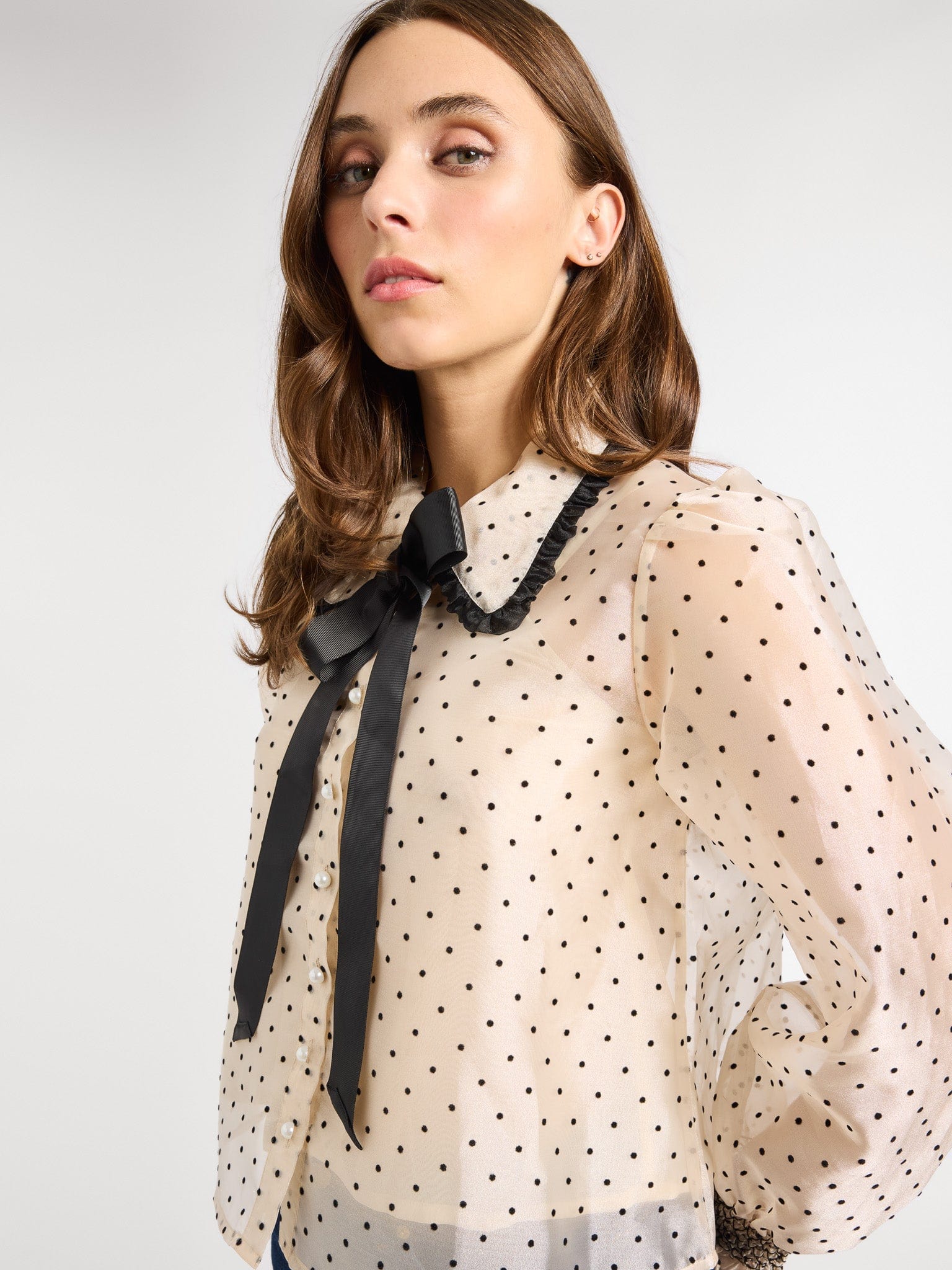 MILLE Clothing Greta Top in Organza Dot