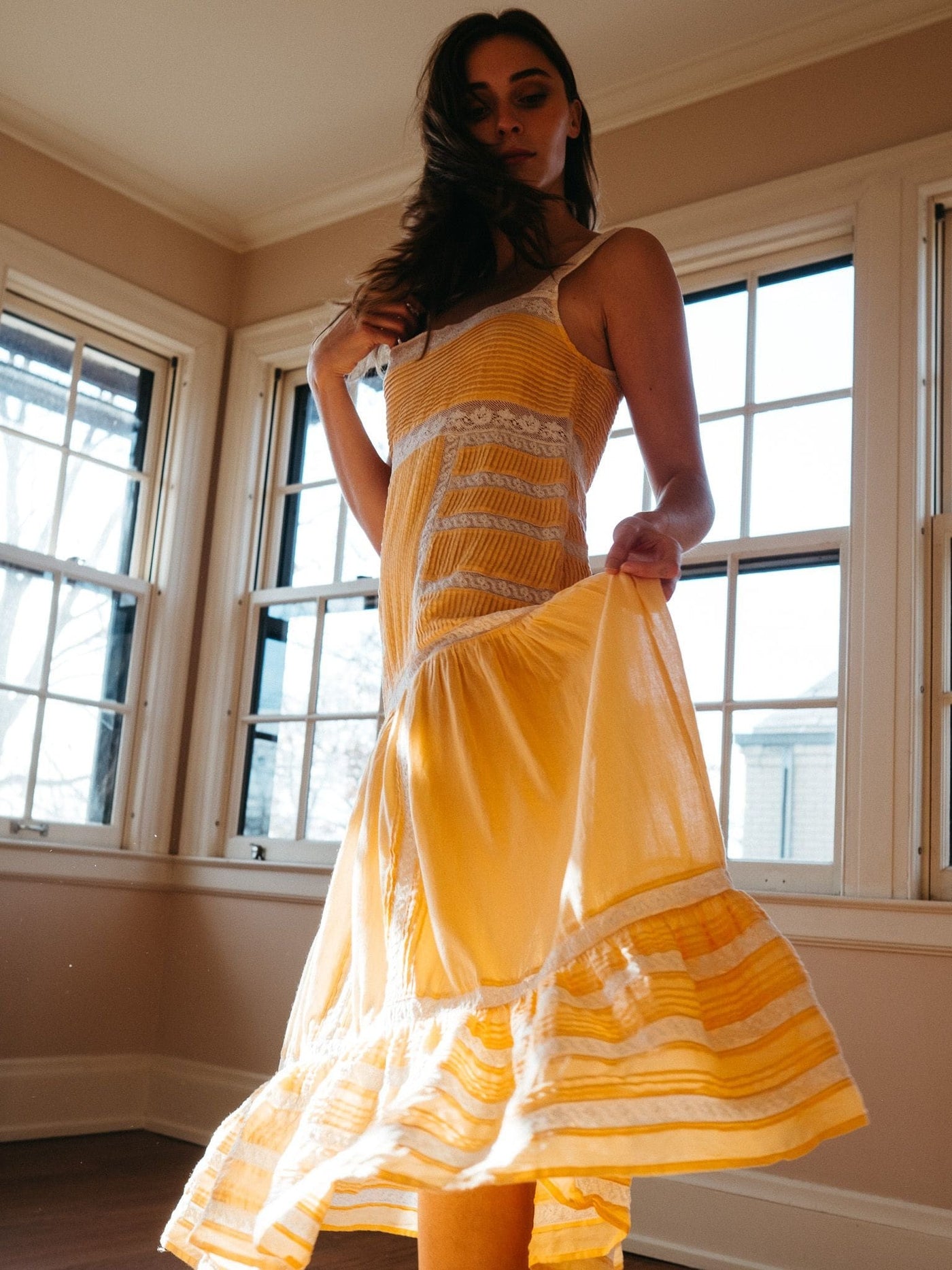 Hana Dress in Apricot | MILLE