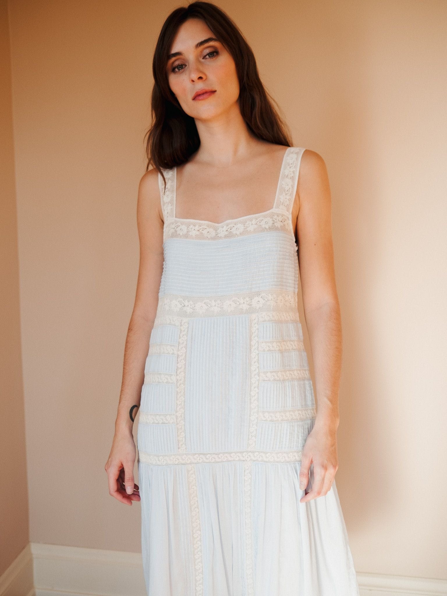 Hana Dress in Bluebell | MILLE - Lined Cotton Voile Maxi Dress