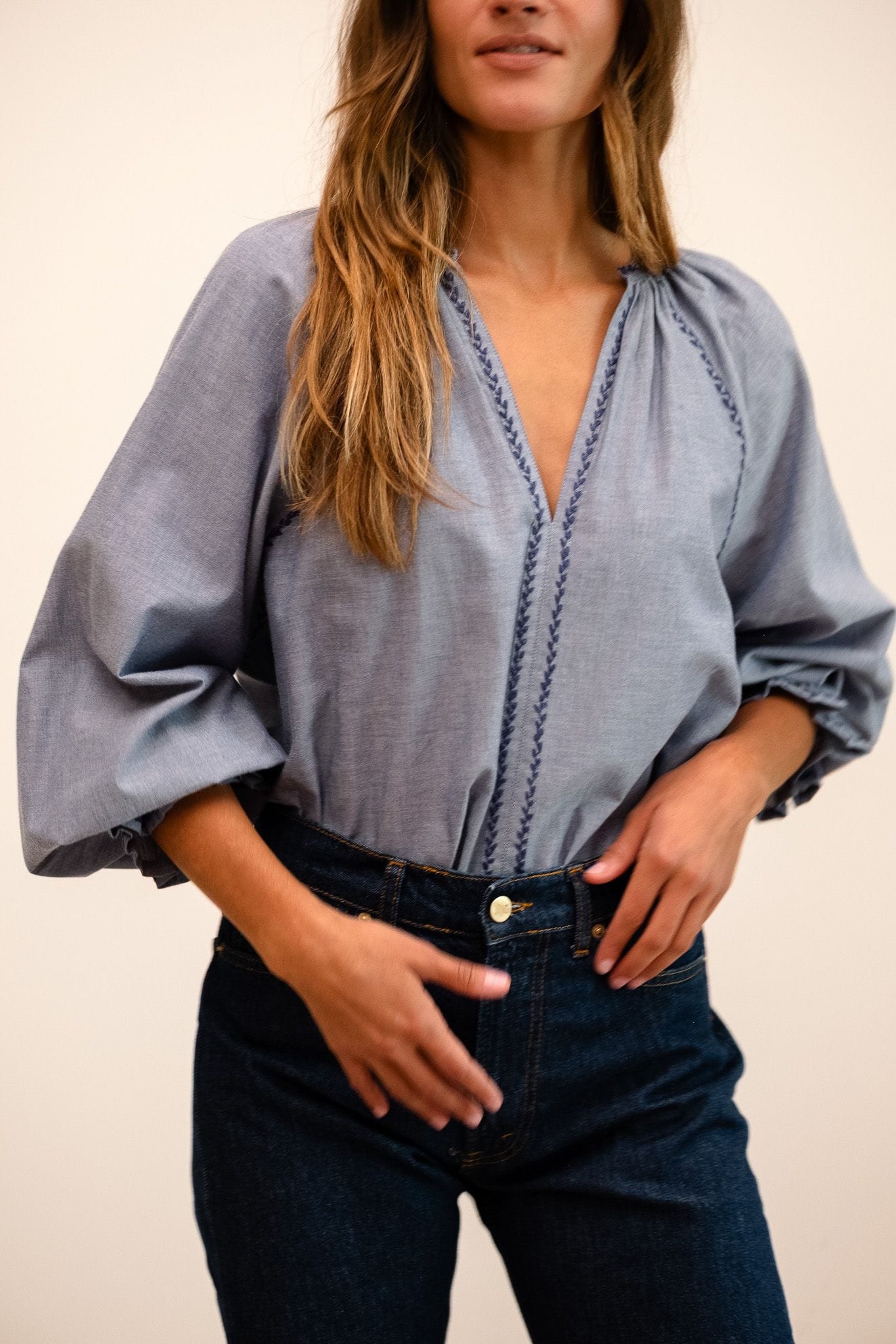 MILLE Clothing Harper Top in Chambray