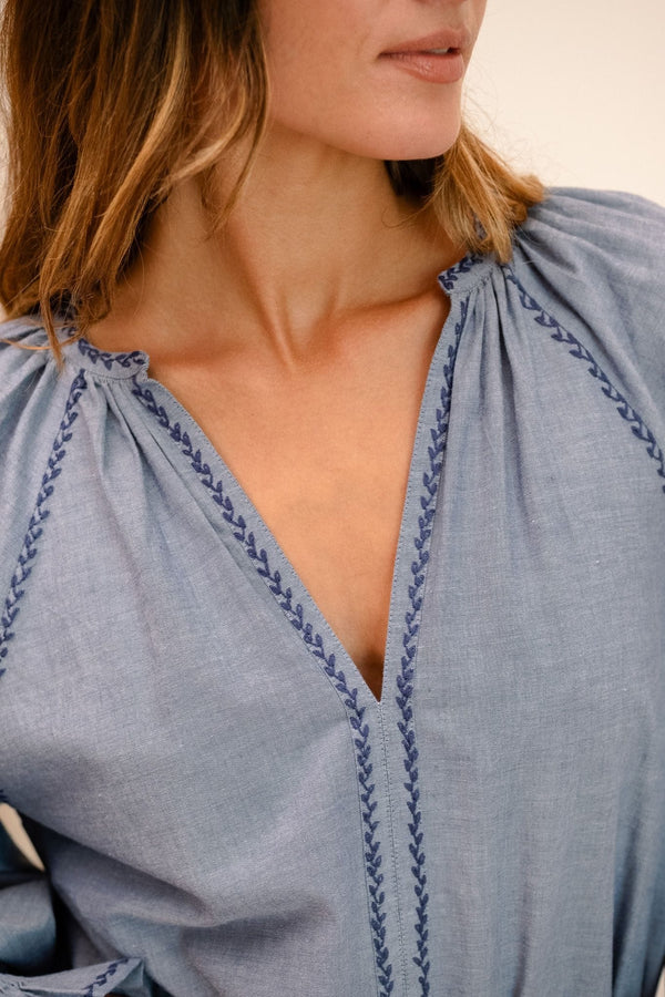 Harper Top in Chambray — view 2