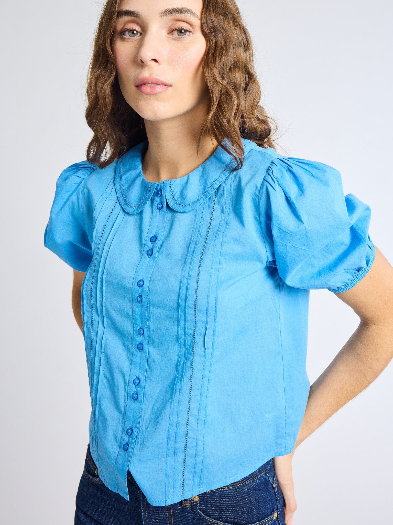 MILLE Clothing Harriet Top in Cendre Blue