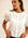 MILLE Harriet Top in White – puffed sleeve pintuck button-down, front view
