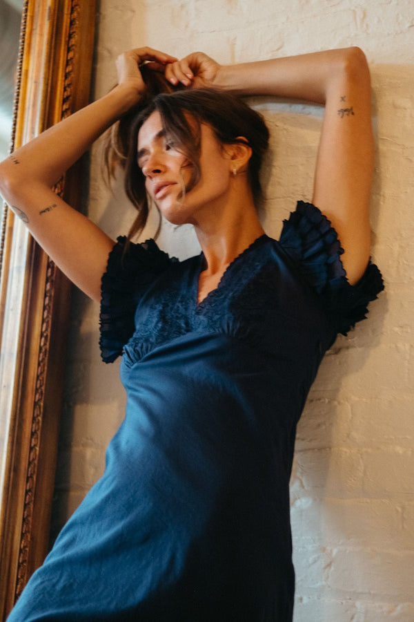 Helene Dress in Navy — view 5