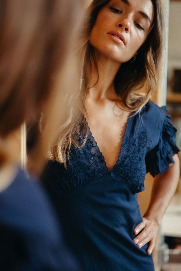 Helene Dress in Navy — view 11