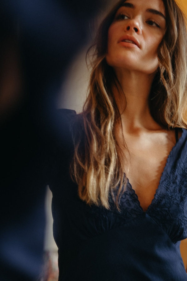 Helene Dress in Navy — view 6