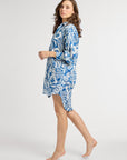 MILLE Clothing Holly Mini Dress in Blue Hibiscus