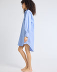 MILLE Clothing Holly Mini Dress in Blue Oxford