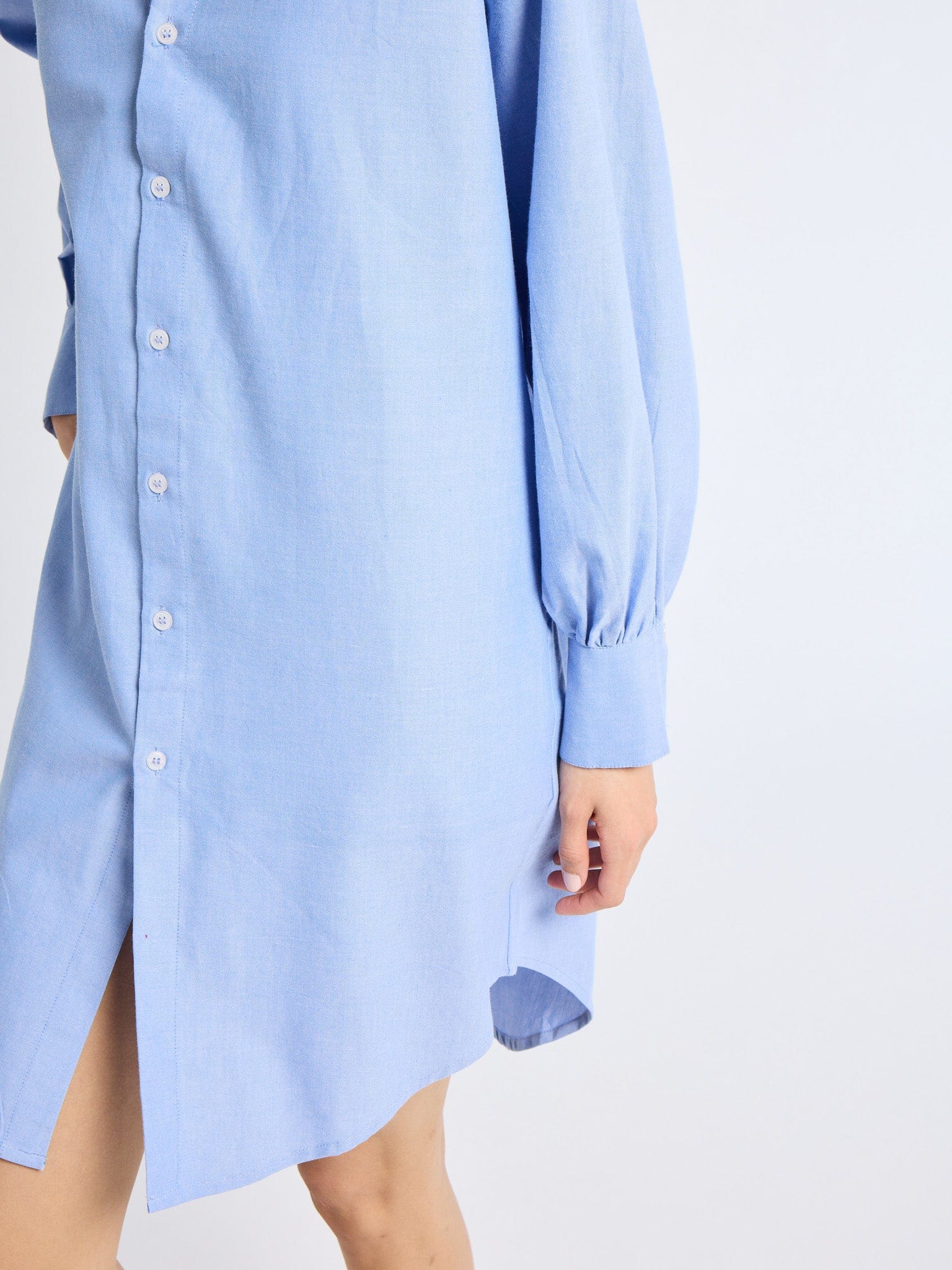 MILLE Clothing Holly Mini Dress in Blue Oxford