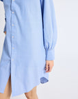 MILLE Clothing Holly Mini Dress in Blue Oxford