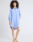 MILLE Clothing Holly Mini Dress in Blue Oxford