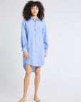 MILLE Clothing Holly Mini Dress in Blue Oxford
