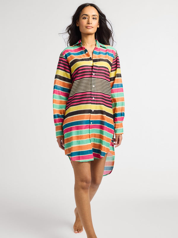 Holly Mini Dress in Ibiza Stripe — view 1